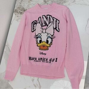 Ganni Pink Disney Character Daisy Duck Sweater